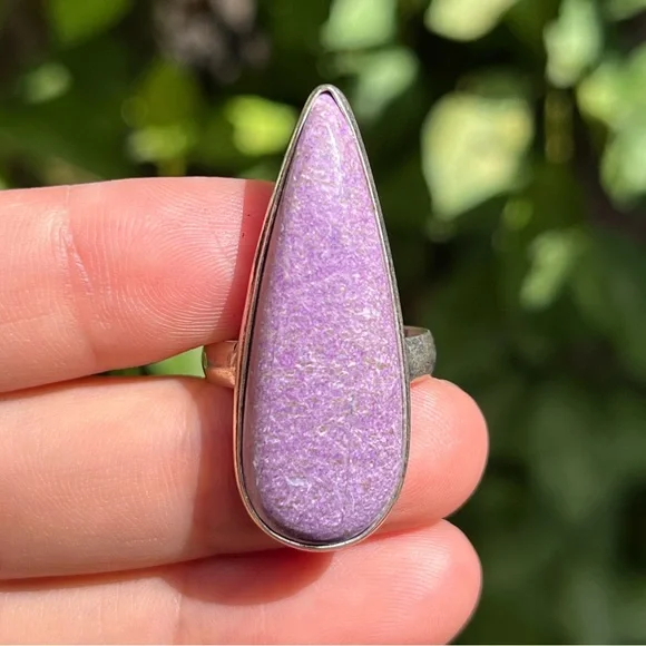 Size 8 925 silver plated‎ purpurite ring