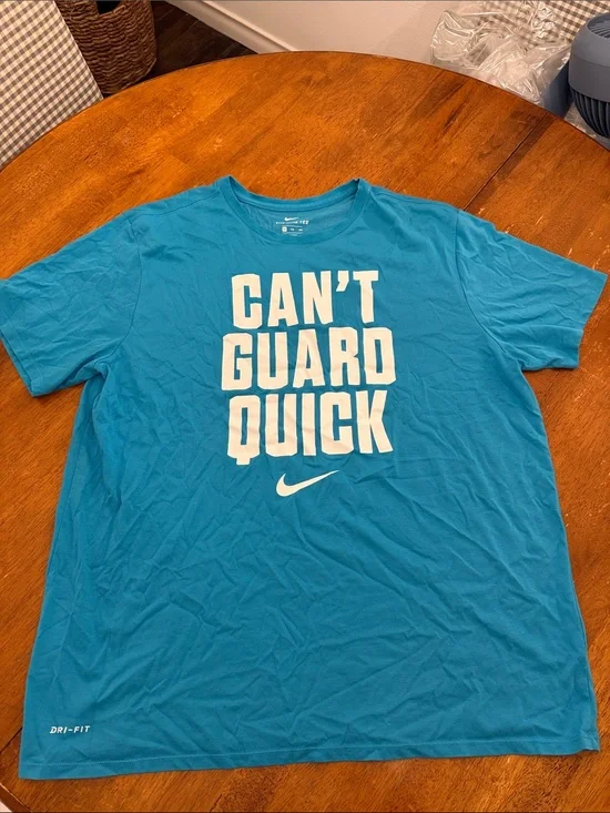 Nike Turquoise Graphic 'Can't Guard Quick' Performance Tee xxl