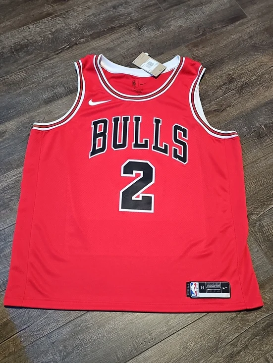 NBA Chicago Bulls Men's XXL #2 Ball Red Engineered Nike Jersey New With Tags