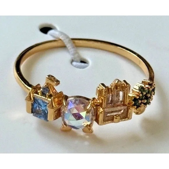 2026 Walt Disney World Parks 4 Parks Icons Gold Ring Girls Crew Size 7 NEW