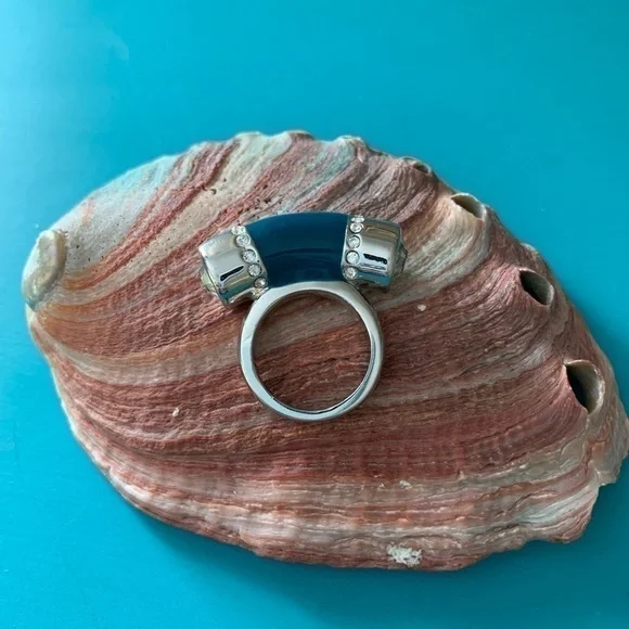 Lia Sophia Peacock Blue Cocktail Statement Ring