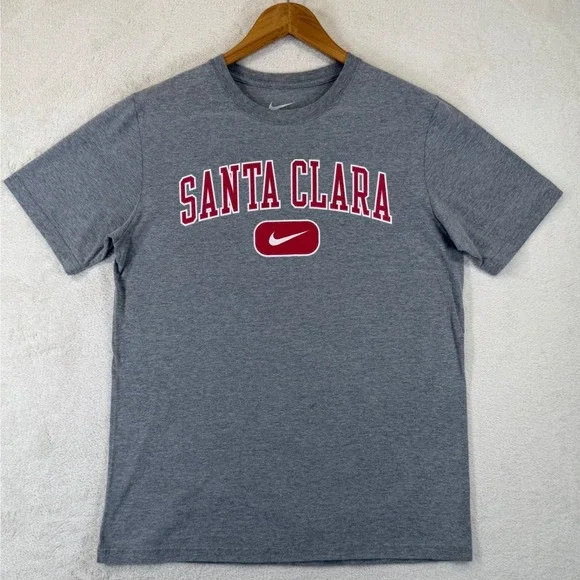 Nike Santa Clara University Broncos T-Shirt Mens Medium Gray Short Sleeve Tee
