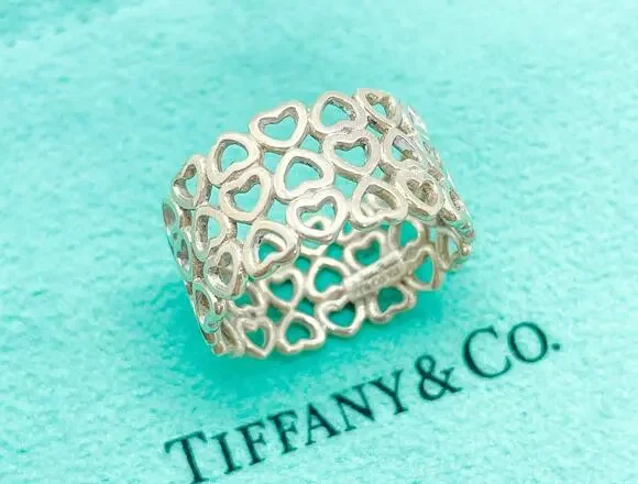Tiffany & Co. Paloma Picasso Crown of Hearts Ring Sterling Silver Size 6.5