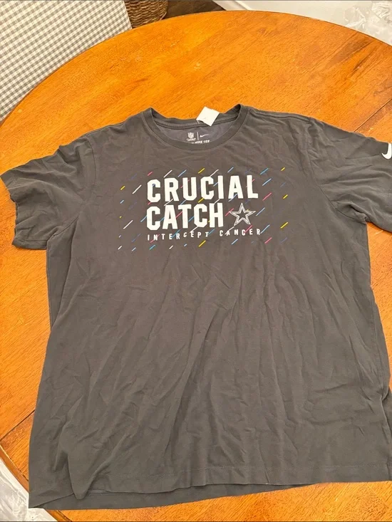 Nike Gray Crucial Catch Graphic Short Sleeve Tee with Multicolor Accents xxl