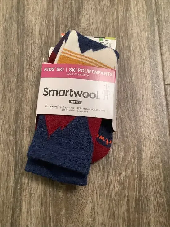 Smartwool Kids' Medium Alpine Blue Ski Light Cushion Over The Calf Socks R6-3