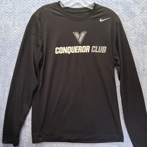 Nike Dri-FIT Mens Medium Black Conqueror Club Athletic Shirt Workout Gym Running