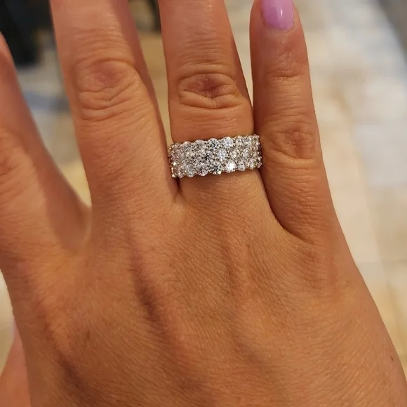 New Certified 2.8 ctw. Brilliant Cut Diamond Moissanite women's ring size 8