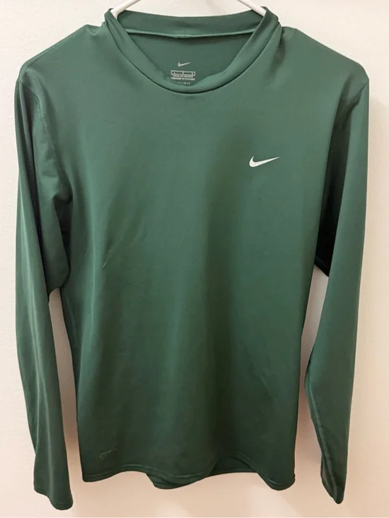 Nike Men’s Long-Sleeve Dri-FIT Crewneck Shirt - Dark Green