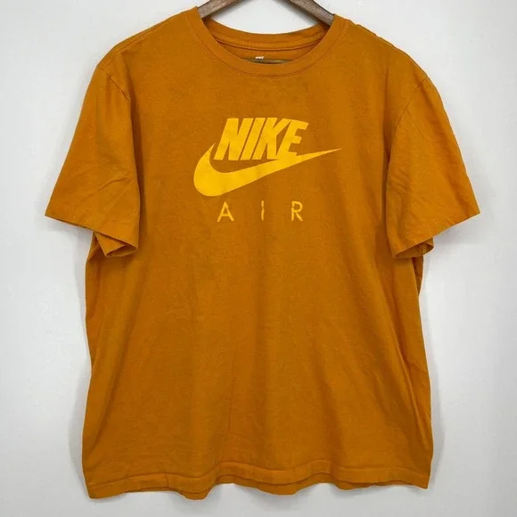 Nike Air Mens Graphic Tee Orange Yellow Short Sleeve T-Shirt Size XL