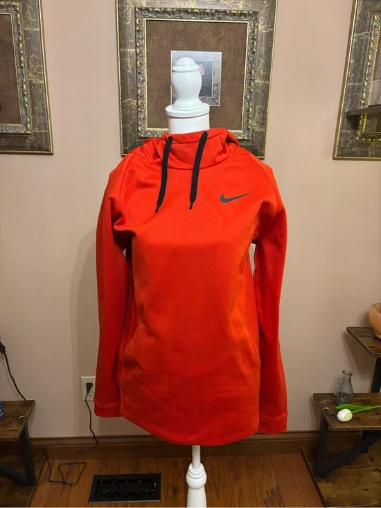 Nike Red Pullover Hoodie with Black Drawstrings