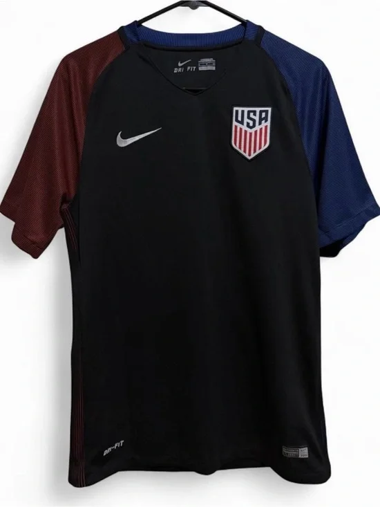 Nike Men’s Black Soccer Jersey with Red & Blue Sleeves