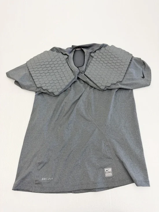 Nike Pro Combat Dri-Fit Compression Padded Gray Athletic T Shirt Top