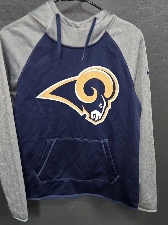 Nike Los Angeles Rams NFL Football Blue Gray Hoodie Sweatshirt‎ Size S