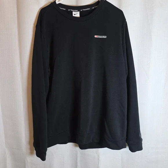 Nike Track Club Crewneck Sweatshirt Men's Large Black Dri-FIT Fleece