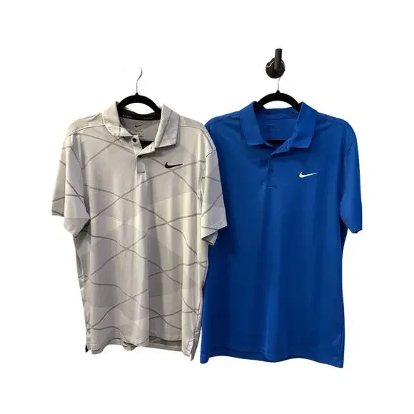 Men’s Nike Golf Polo size Large L gray blue dri-fit