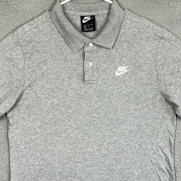 Nike Sportswear Polo Shirt Mens Medium Grey Heather Golf Performance Rugby Logo