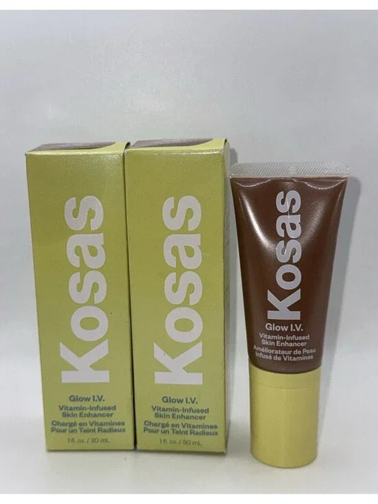 2 Kosas Glow I.V. Vitamin-Infused Skin Awaken 1 fl oz Sheer Medium Tan