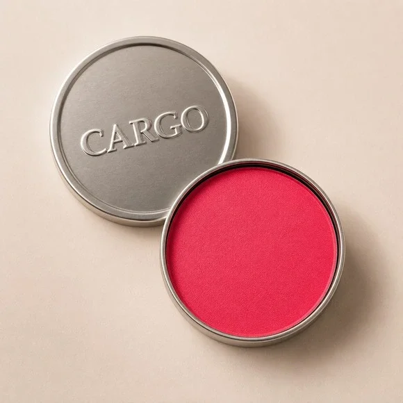 Cargo Cosmetics Powder Blush Key Largo BL-22 Bright Pink Face Makeup Tin‎ 0.31oz