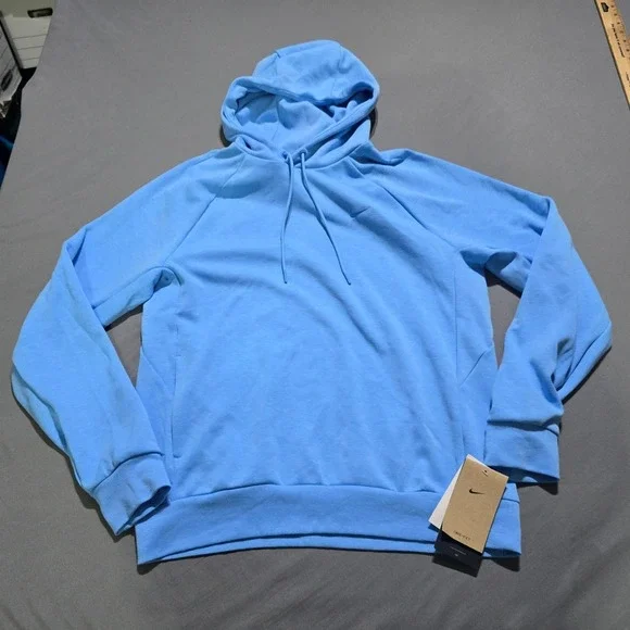 Nike Dri-FIT Training Hoodie Mens Small Blue FZ0969 UPF 40 Pullover Sweatshirt