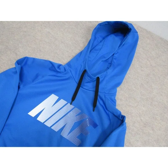 Nike Dri-FIT Hoodie Mens Large Blue Graphic Pullover Sweatshirt 905647-435