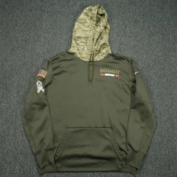 Tampa Bay Buccaneers Hoodie Mens Large Green Nike Salute To Service Dri Fit‎