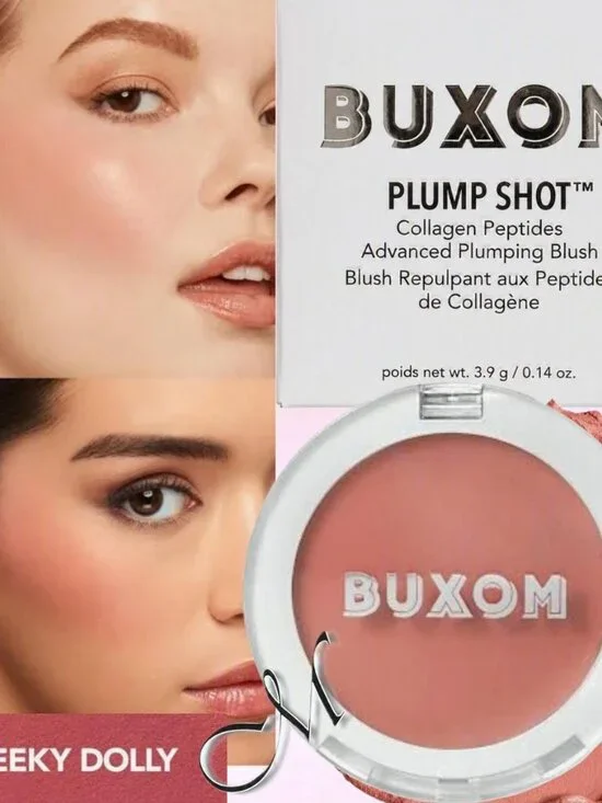 Buxom Plump Shot Collagen Peptides Advanced Plumping Blush* ~ CHEEKY DOLLY NIB