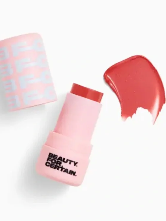 Beauty for Certain Lip & Cheek Blush Stick in Sangria Strawberry Sorbet NWT
