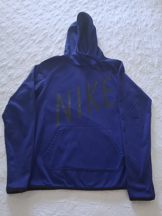 Nike Men's Dri-Fit Blue Hooded Sweatshirt Size Medium