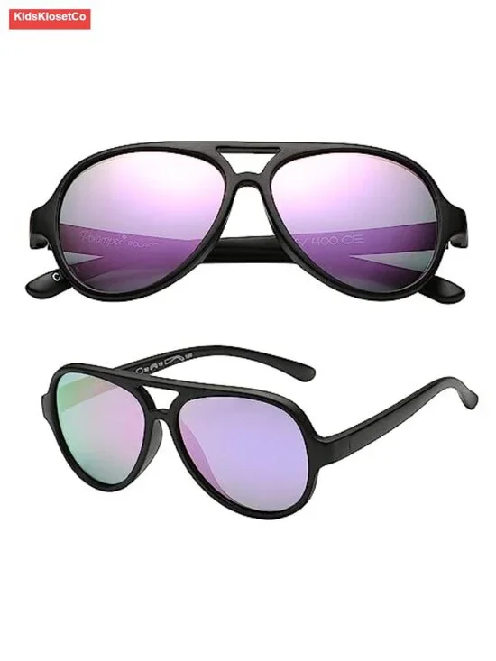 Bendable Polarized Aviator Sunglasses for Kids Ages 3-7 BPA Free Frame