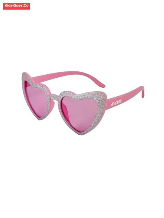 Kids Heart Sunglasses UV400 Protection Bendable TPEE Frame BPA-Free Age 3-10