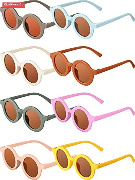 8 Pack Polarized Sunglasses for Kids Toddler Cute Plastic Retro