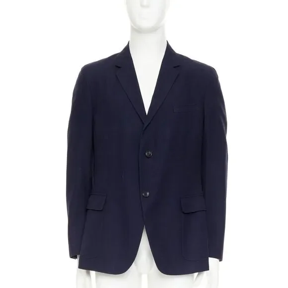 Gucci navy cotton single breasted blazer