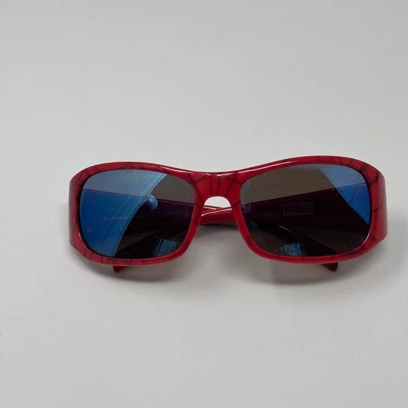 Marvel Spider Man Sunglasses Kids Red Web‎ Graphic Blue Tinted Lenses Superhero