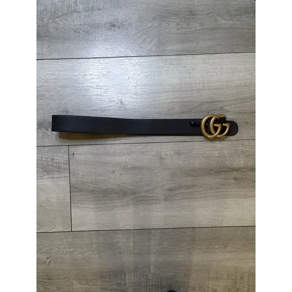 Gucci Belt GG Black Leather‎ Size 32