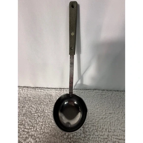Vintage Ekco Forge Stainless Steel Ladle with Pour Spout‎ USA Made Silver Grey