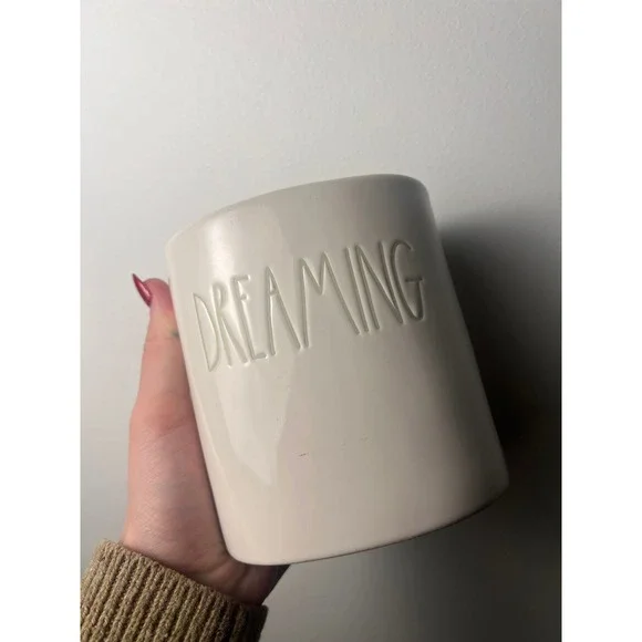 Rae Dunn Utensil Holder White Dreaming Ceramic Divided Organizer Collector Decor