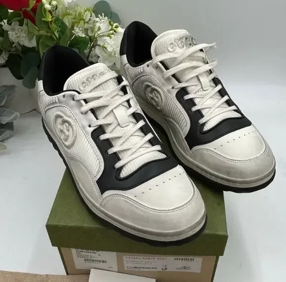 Men's Gucci Mac 80 distressed leather sneakers size 12 made in Italy