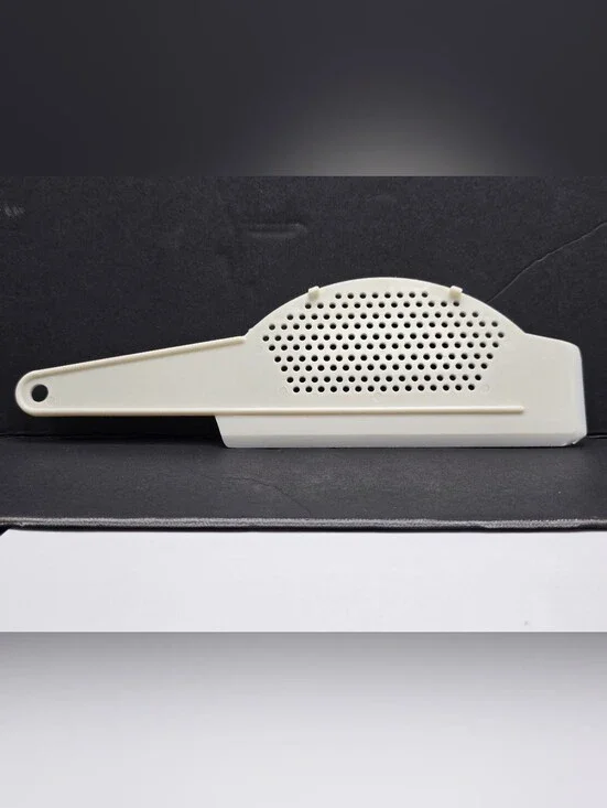 Vintage Strainer Scraper Spatula Drainer White Kitchen Utensil 1970s or 1980s