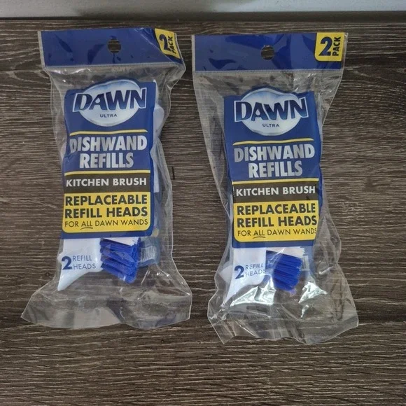 Dawn Ultra Dishwand Kitchen Brush Replaceable Refill Heads 2 Packs Lot 4 Heads