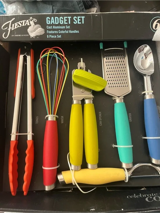 Fiesta Multi-Color Kitchen Gadget Set – Red, Yellow, Teal, Blue