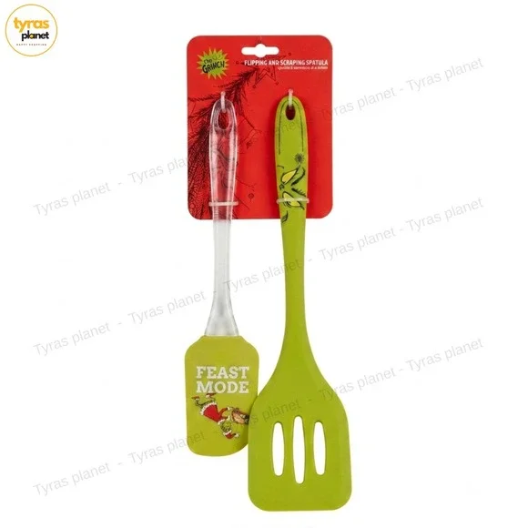 Dr Seuss The Grinch Silicone Spatula & Flipper Set Kitchen Utensils 2 Pc
