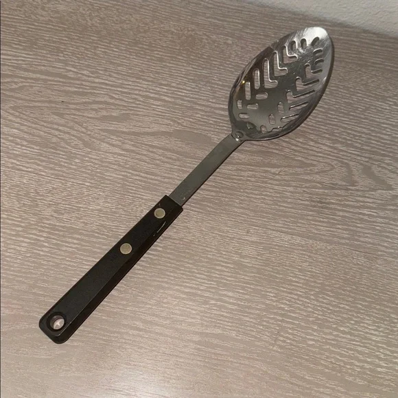 Vintage EKCO Forge Stainless Steel Slotted Spoon. USA
