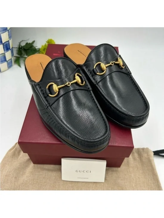 Men’s Gucci horse bit ROOS slip on loafers size 8, made in Italy