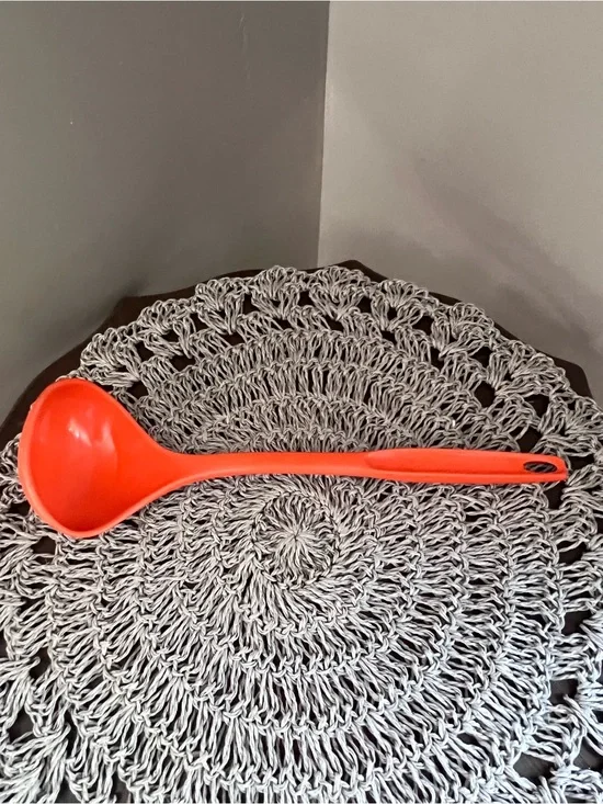 Vintage Foley Orange Nylon kitchen soup serving ladle