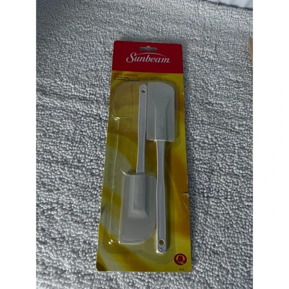Sunbeam Set‎ of 2 Spatulas Flexible Blades Dishwasher Safe New in Pkg. Y2K