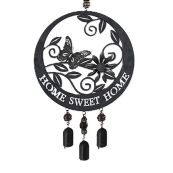 Butterfly Wind Chime Black Sheet Metal 8