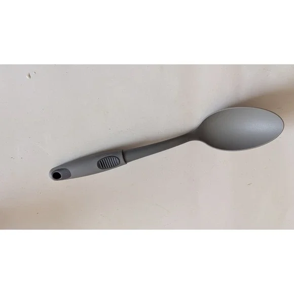 Gray Nylon Serving Spoon Heat Resistant Non-Stick Safe Kitchen Utensil 13 Inch