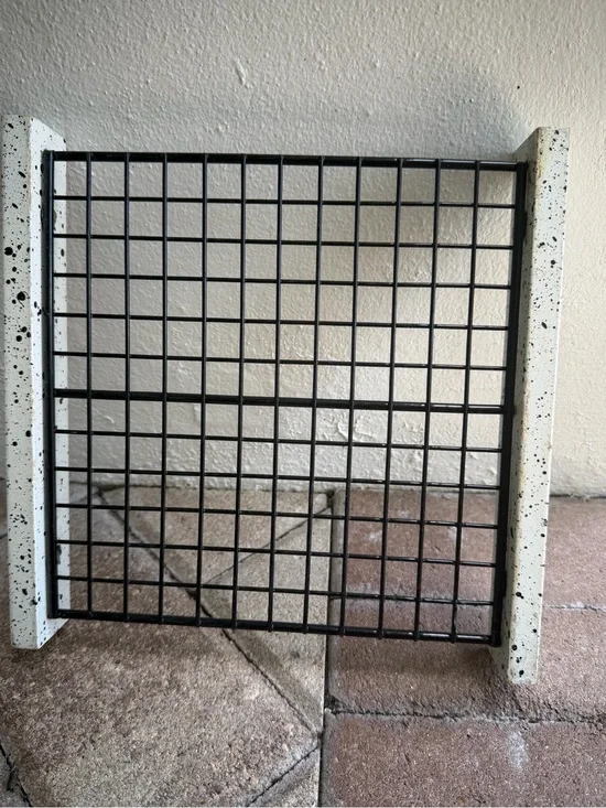 Wire Mesh Vintage 90’s Trivet with Speckled Wood Supports