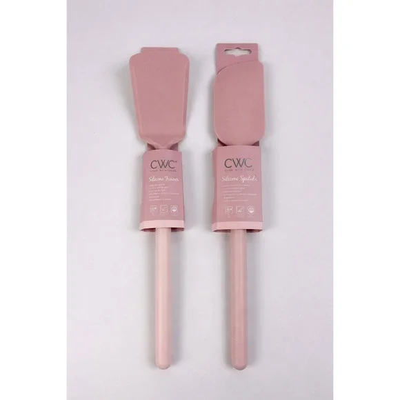 CWC Cook With Color Pink Silicone Turner & Spatula Set BPA Free‎ 450F