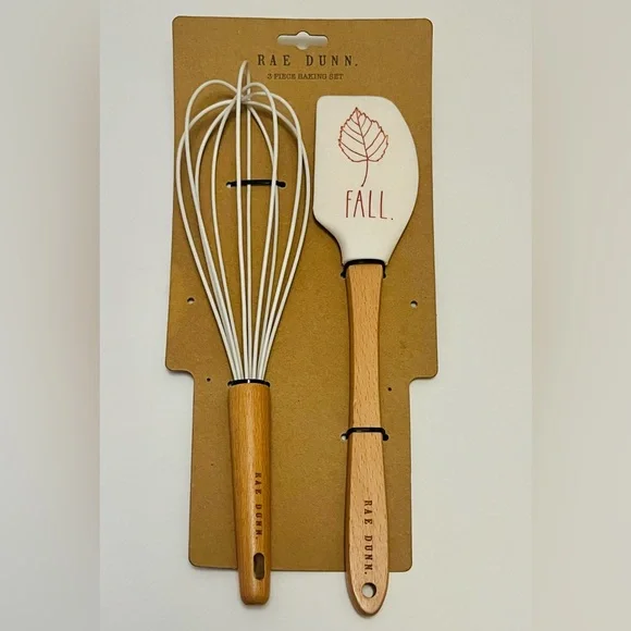 Rae Dunn 2 Piece Baking Set: Spatula & Whisk